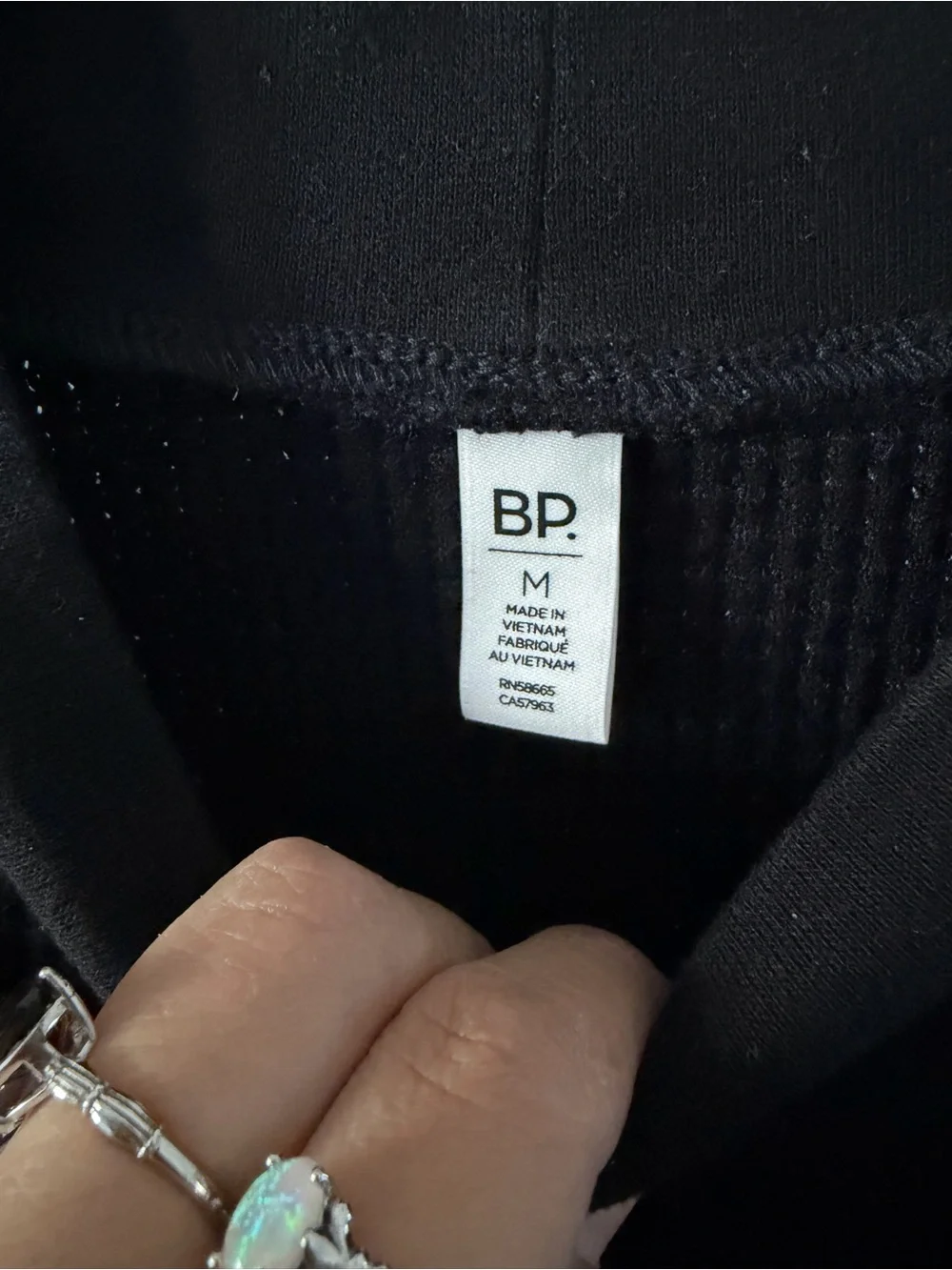 bp Black Ribbed Mock Neck Long Sleeve Top - Picture 2 of 2